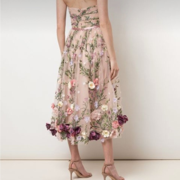 Marchesa Notte Tea length Floral embroidered dress - Picture 10 of 13
